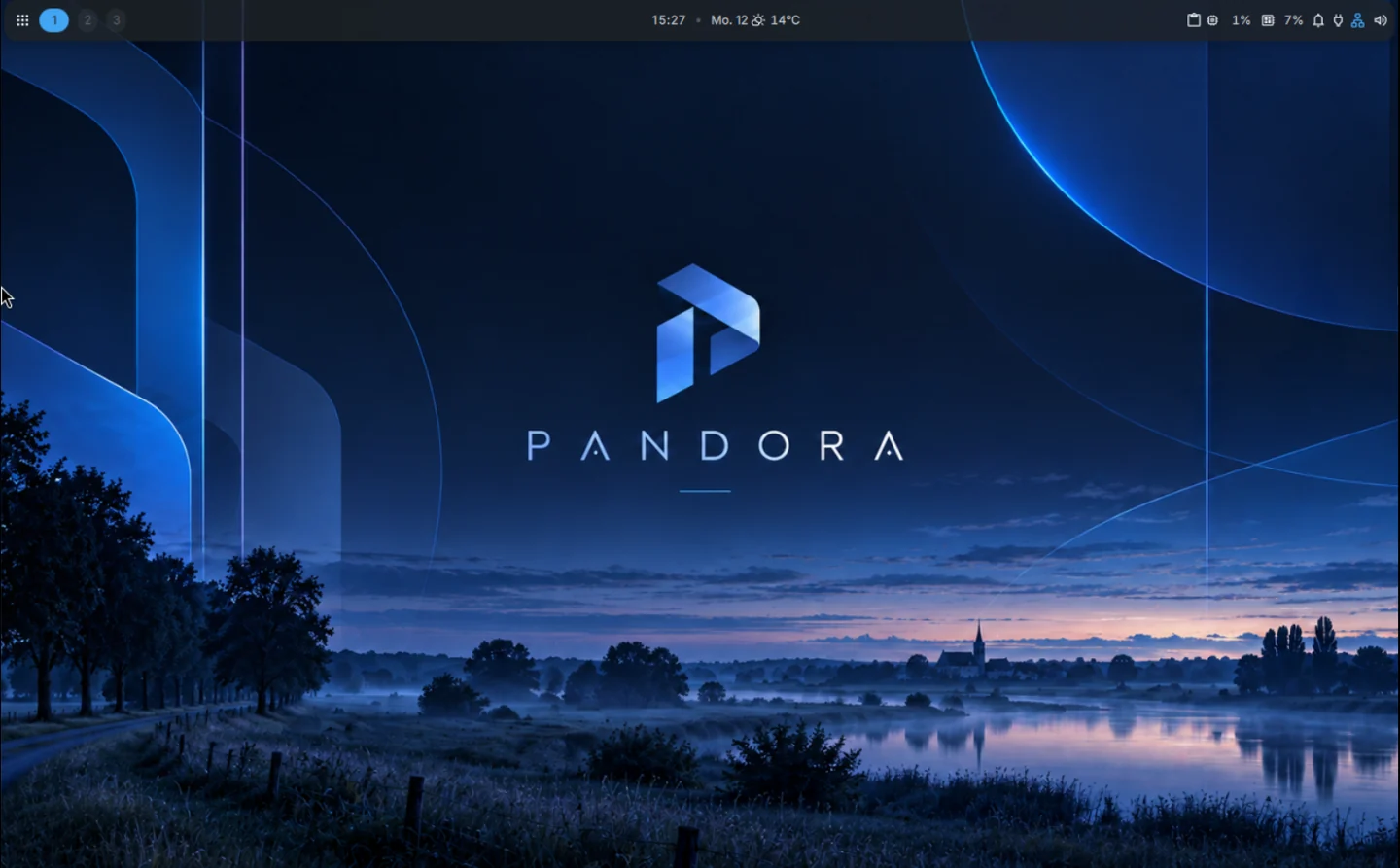 Der tatsächliche Pandora-Linux-Desktop mit Hyprland und DankMaterialShell